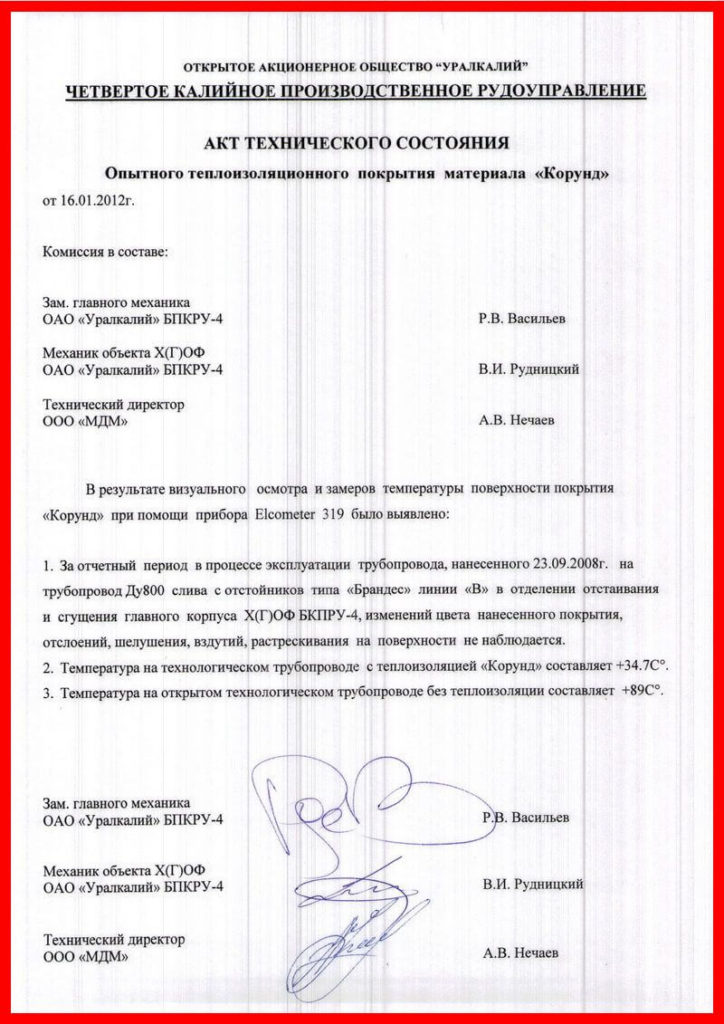 Сертификат на краску Корунд