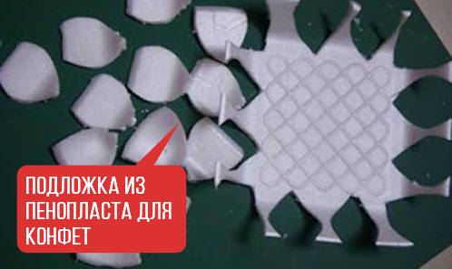 конфеты на пенопластовое подоложке